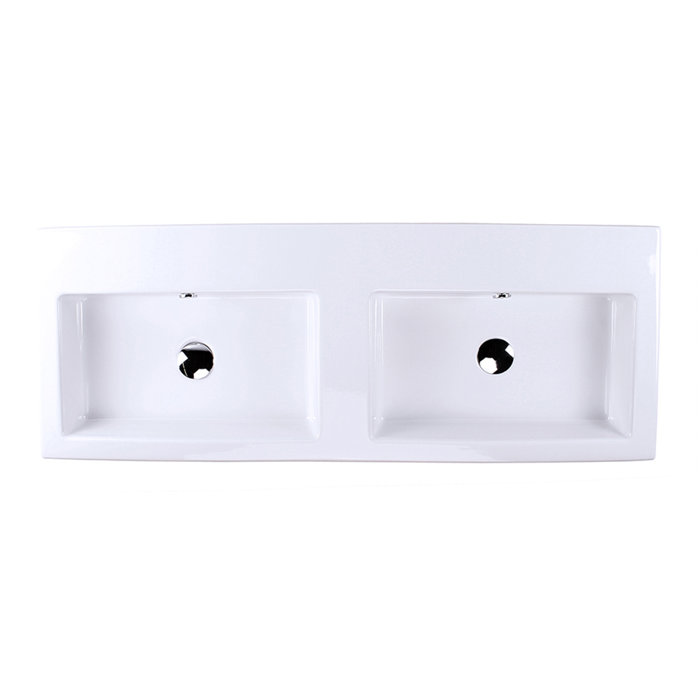 LACAVA Aquaquattro 17.88'' White Porcelain Rectangular Bathroom Sink with Overflow Wayfair